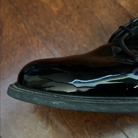 Bates Black Faux Patent Leather Oxfords, Perfect for Special Occasions Size 10.5 - Picture 7 of 14